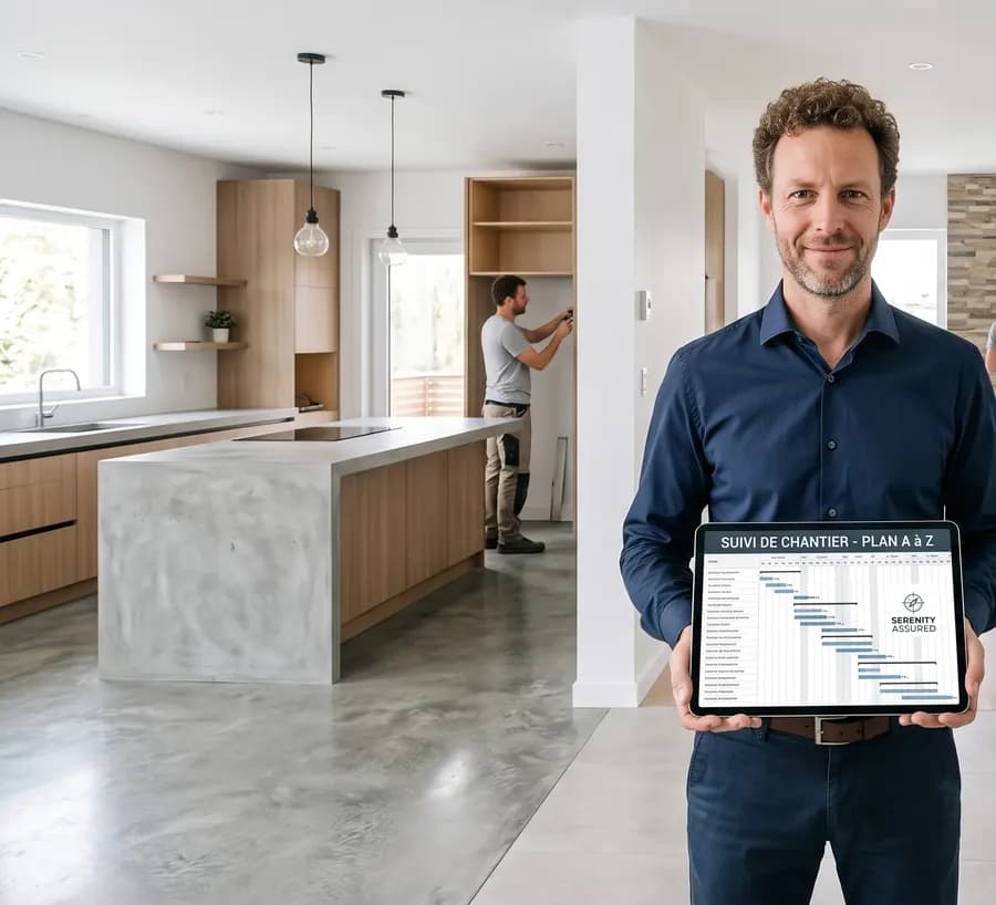 Suivi de chantier d'une rénovation complète, cuisine et salle de bains rénovées